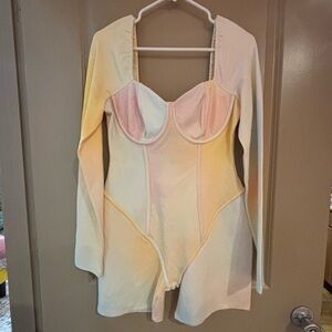 Selkie Evening Bodysuit - Size XL - Gelato (pastel rainbow watercolor)